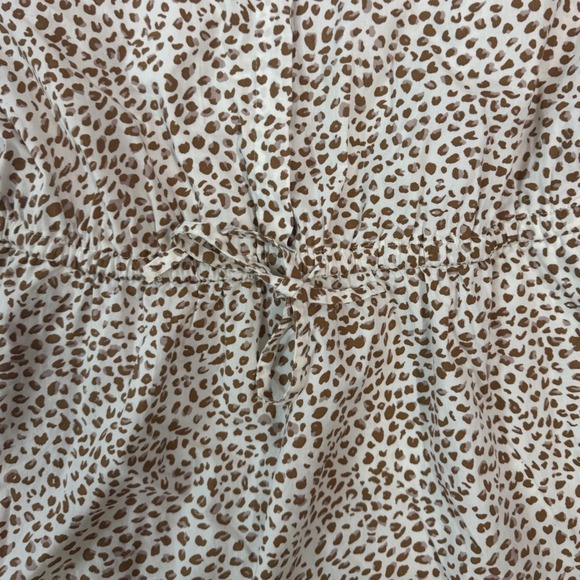 J. Crew Leopard Print Shirtdress Button Front Tie Waist Short Sleeve Size 2 - Picture 7 of 7